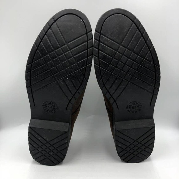 School Issue Men's Brown Leather Oxford Shoes - Picture 4 of 13